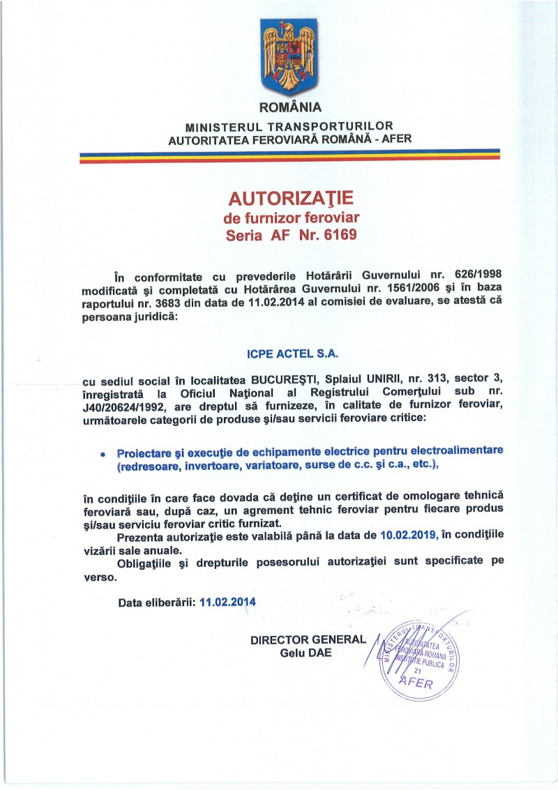 icpe-actel-certificate-Autorizatie furnizor feroviar
