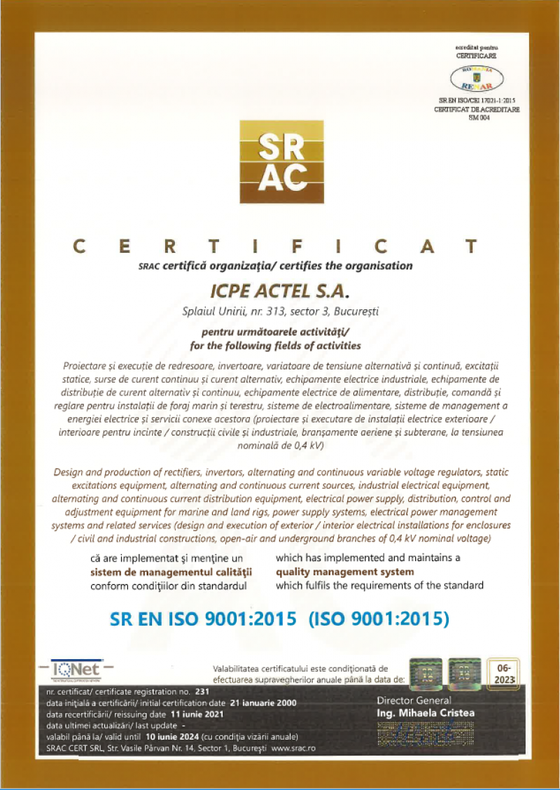 icpe-actel-certificate-Quality Management System